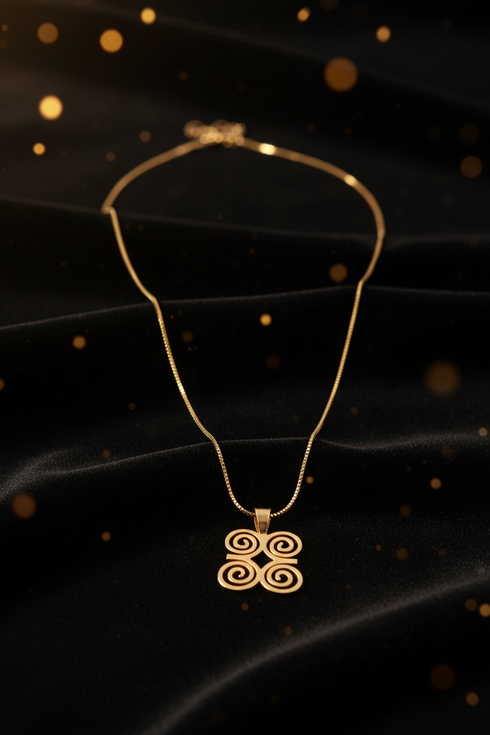 HUMILITY DWENNIMMEN minimalistic Adinkra stainless steel necklace Only