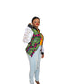 FRIMPOMAA Handmade Ankara and Mesh Scuba Bomber Jacket for Women