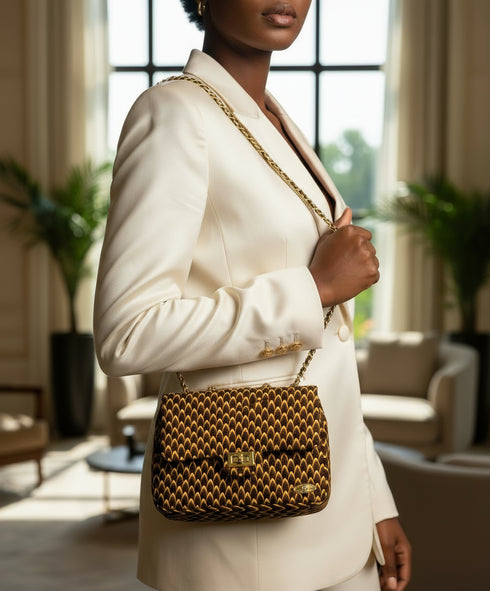 Heritage Weave Messenger Clutch Handbag