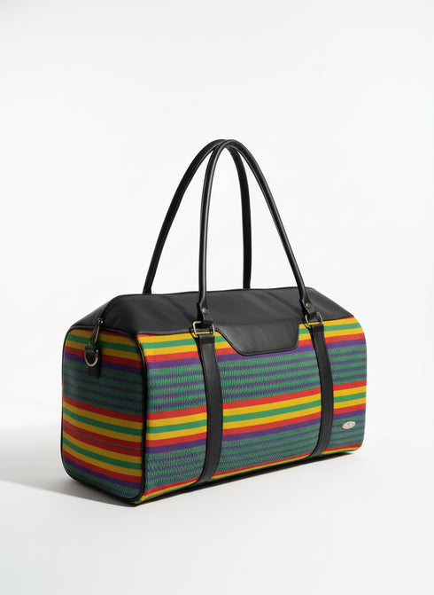 ADOM Kente Fugu Aso-Oke Duffle Bag – Handmade African Travel Weekender