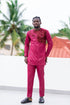 MENSAH Sequin-Embellished Cotton Senator Wear – 2-Piece Set
