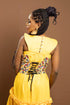 FIKILE Handmade Elegant Maxi Dress with Ankara Waist Belt
