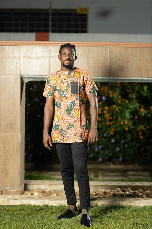 The CHIMALI Men's Short-Sleeve Ankara Shirt