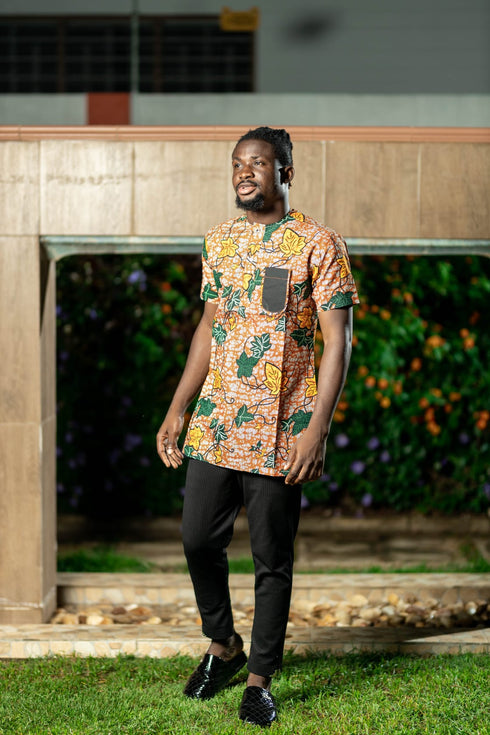The CHIMALI Men's Short-Sleeve Ankara Shirt
