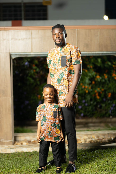 The CHIMALI Men's Short-Sleeve Ankara Shirt