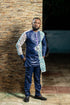 ENZI Handmade Batik Accent Caftan and Pants Set for Men