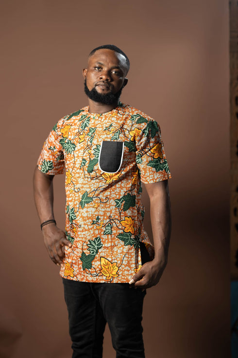 The CHIMALI Men's Short-Sleeve Ankara Shirt