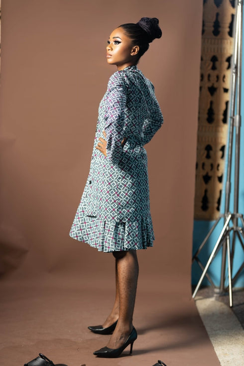 GHALI Graceful button-down Ankara skirt and top set
