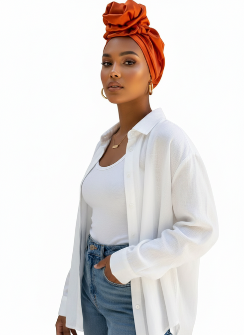 AMIRIEL Signature Sophisticated Handmade Bloom Turban Hair Accessory