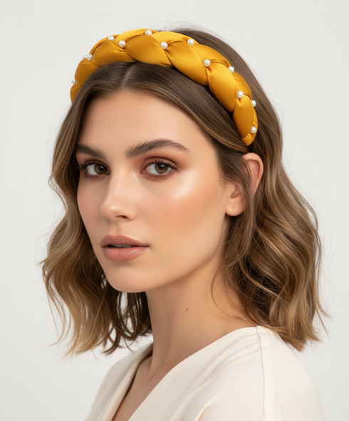 Aisha's Pearls Braided Majesty Satin Headband