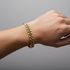 IMPERIAL Gold crown link bold structured polished stainless steel non fade MEN bracelet Only