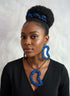Indigo Infinity African Map Accessory Set - Ankara Earring and Necklace Set
