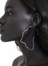 AURORA Iridescent Rainbow Dream AFRICA Map Outline Hoop Earrings – Stainless Steel