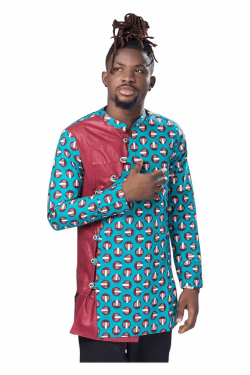 Kwabena Ankara & Rayon Long-Sleeve Shirt