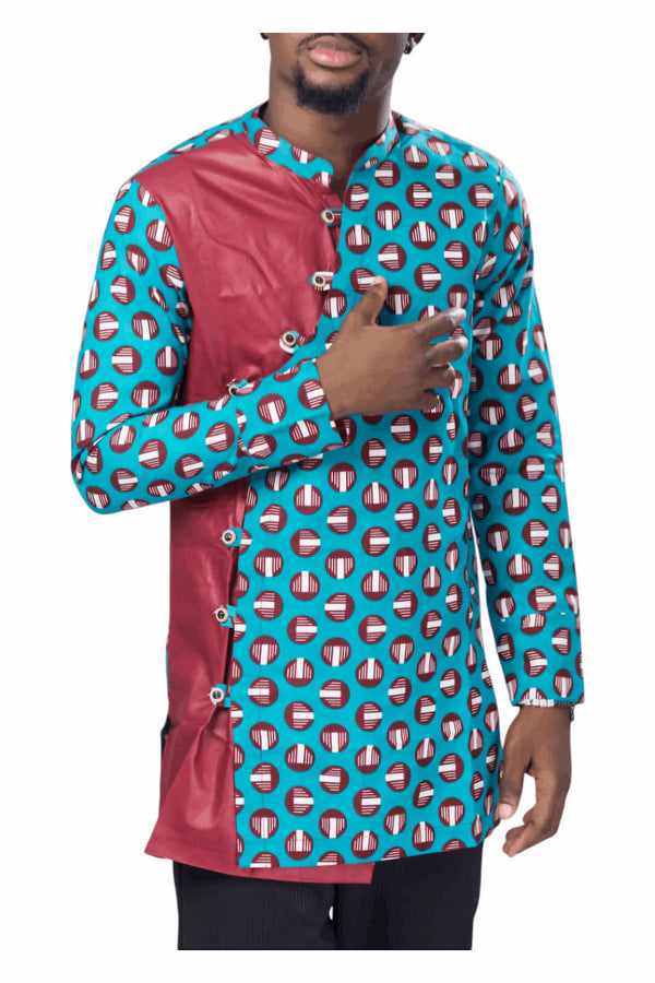 Kwabena Ankara & Rayon Long-Sleeve Shirt