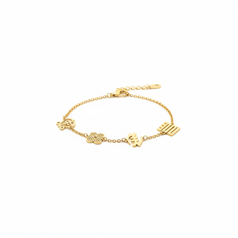 LEGACY ODO NYERA FIE KWAN DWENNIMMEN GYE NYAME NKYINKYIM gold chain stainless steel bracelet Only