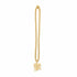 Gold chain with a decorative clasp on a marble surface