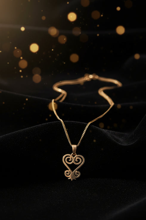 LOVE SANKOFA-DUA heritage stainless steel Adinkra necklace only