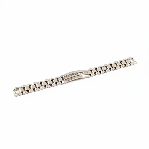 LUXE CURVE crystal bar link gold tone stainless steel non fade MEN bracelet only