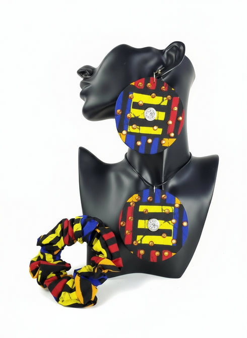 Mandala Majesty Accessory Set - Ankara Earring and Necklace Set