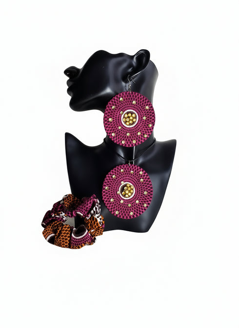 Mandala Majesty Accessory Set - Ankara Earring and Necklace Set