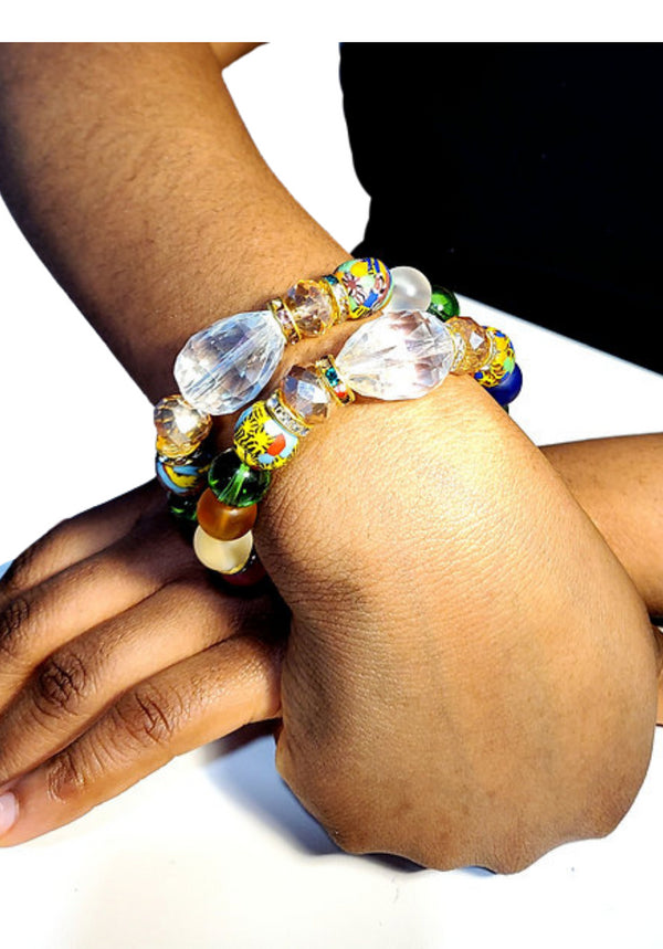 NAKIA Handmade Eclectic Beaded Bracelet Set With Charm Accent