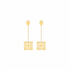 NOBLIS WO FORO DUA PA A Gold Adinkra Stainless Steel Drop Earrings Only – Geometric African Heritage Statement Earrings, Support Symbol Jewelry for Women