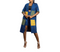 NOMSA Women Linen Graceful Patch Pocket Kimono & Shorts Set in Vibrant Ankara Print
