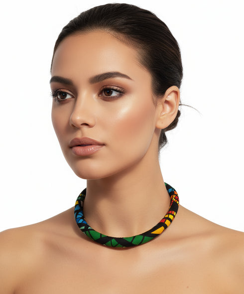 Nala Essence Single Strand Ankara Necklace