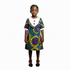 Nayana Girls Ankara V-Neck Button Detail Shift Dress – Girl's Elegant African Ensemble