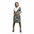 Nayana Women Ankara V-Neck Button Detail Shift Dress – Mother’s Elegant African Ensemble