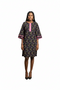 Nevrin Women Multicolour Stroke Ankara Tunic Shift Dress with Split Sleeves – Chic Modern African Wear
