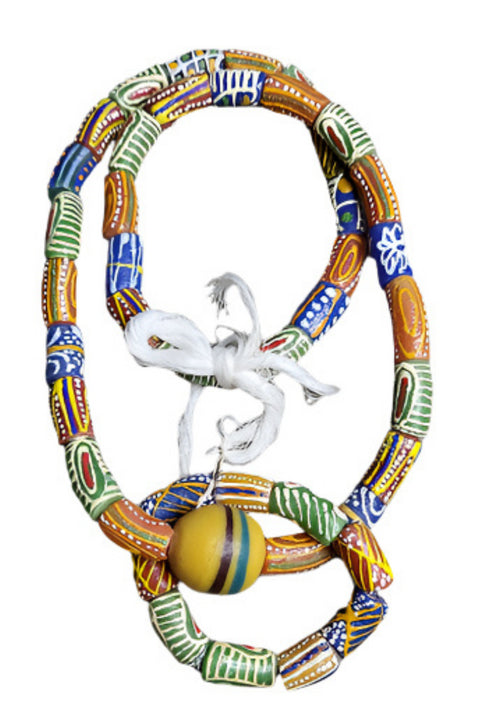 Nii Unisex African bead necklace and bracelet set