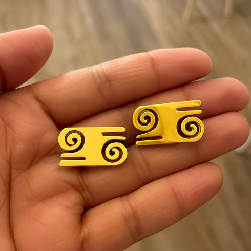 Nkyinkyim Exaggerated Adinkra Symbol Earrings – African-Inspired Statement Jewelry for Women