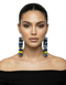 NUBIA Royale tiered chandelier Ankara button drop earrings