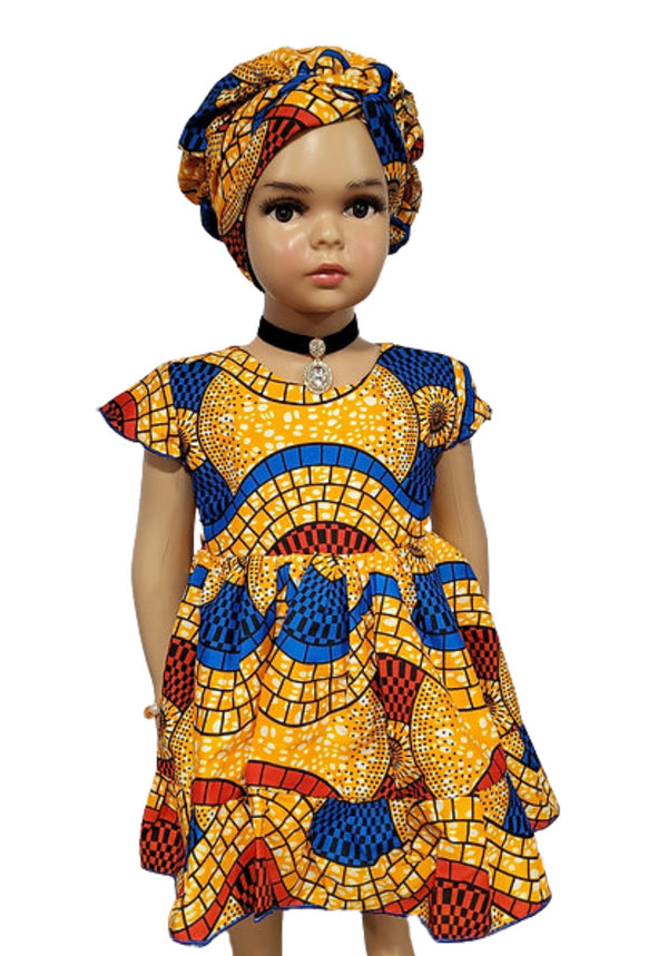 Nyame-Dei Butterfly sleeve African Print Dress