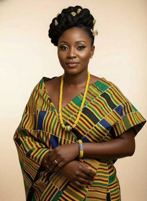 Obaasima Unisex African bead necklace and bracelet set - Unisex