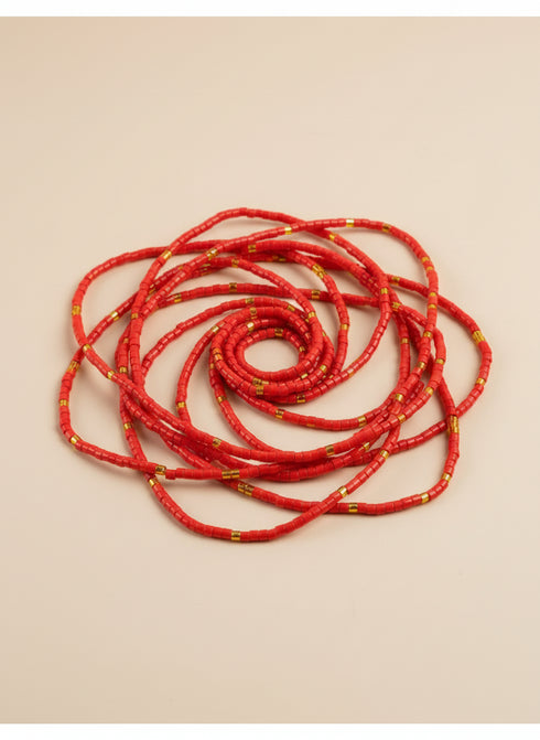 Odehyie Red Class Waist Beads - Ahyenie
