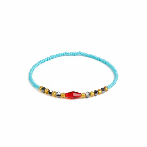 Ohuofe Anklet / Bracelet Multicolored Carnival Bead Bangle Fiesta beads