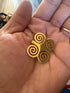 Dwennimmen Oversized / Exaggerated Gold Adinkra Spiral Earrings – Handmade African Statement Jewelry for Women