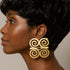 Dwennimmen Oversized / Exaggerated Gold Adinkra Spiral Earrings – Handmade African Statement Jewelry for Women