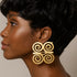 Dwennimmen minimalistic and Oversized / Exaggerated Gold Adinkra Spiral Earrings – Handmade African Statement Jewelry for Women