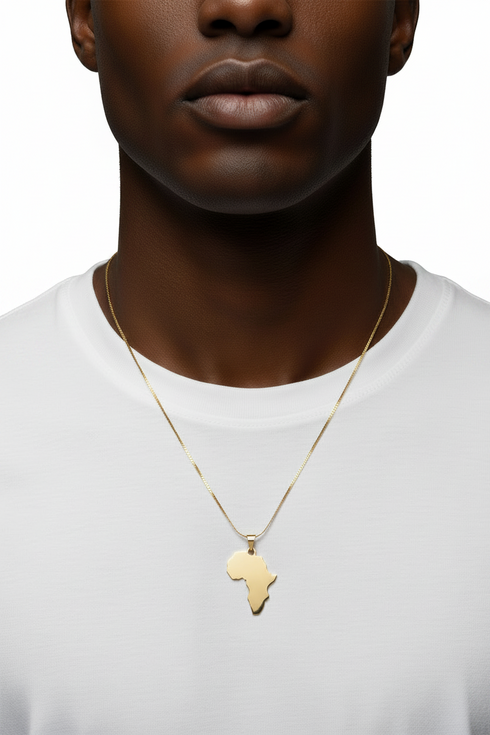 PRIDE AFRICAN MAP heritage stainless steel Adinkra necklace only