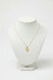 Gold necklace with a African map pendant on a marble surface