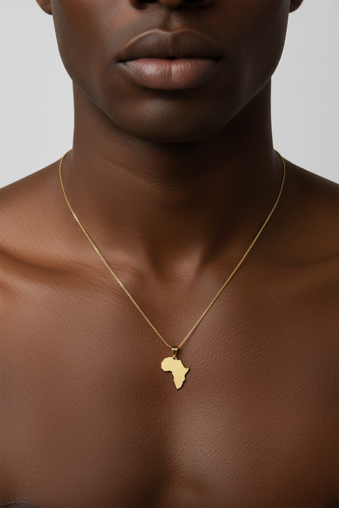 PRIDE AFRICAN MAP heritage stainless steel necklace only
