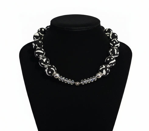 Sunset Spheres Bubble Chain Ankara Necklace