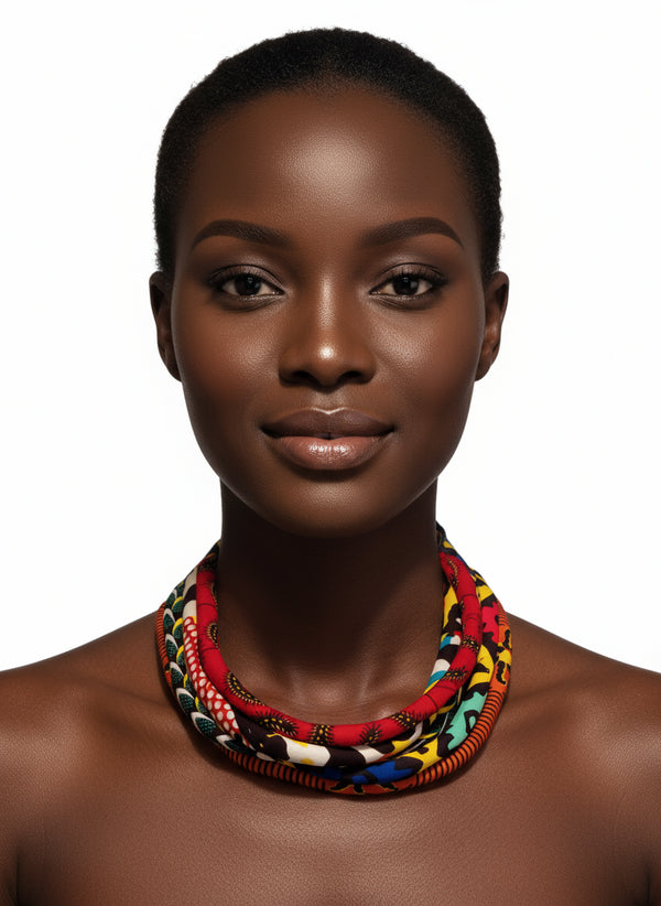 Quartet Loop Layered Ankara Necklace