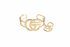 Gold bracelet and ring set on a white background