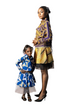 SENAIT Women Two-Piece Ankara Flare Mini Top and Layered Tulle Hem Skirt.