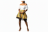 SENAIT Women Two-Piece Ankara Flare Mini Top and Layered Tulle Hem Skirt.